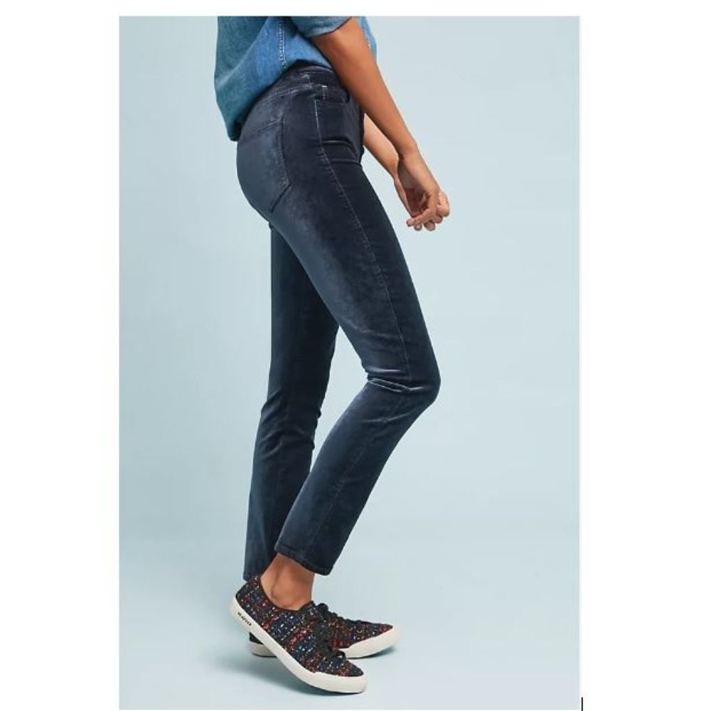 Paige Hoxton High-Rise Skinny Velvet Jeans in Navy - Size 29 - EUC - Picture 5 of 12